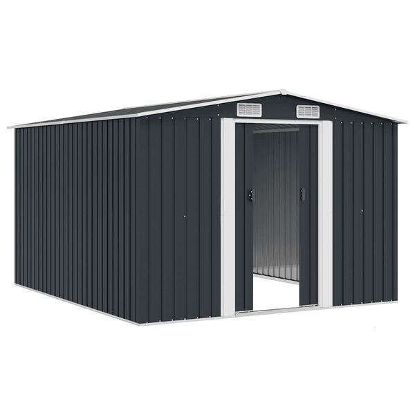 vidaXL Garden Shed 257x298x178 cm Metal Anthracite