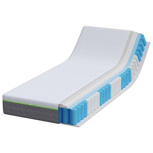 vidaXL Mattress White and Grey 80 x 200 cm Pocket Spring