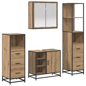 vidaXL Bathroom Furniture Set 4 pcs Artisan Oak Engineered Wood