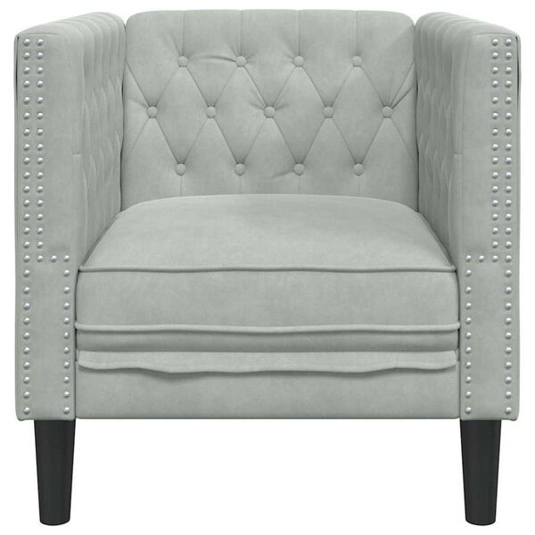 vidaXL Chesterfield Sofa Chair Light grey 71 x 74.5 x 70.5 cm Velvet