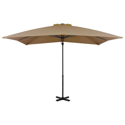 vidaXL Cantilever Umbrella with Aluminium Pole Taupe 250x250 cm