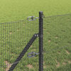 vidaXL Fence with Posts Grey 0.4 x 100 m Steel