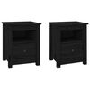 vidaXL Bedside Cabinet | Set of 2 | Black | Solid Pine Wood | Medium | Storage
