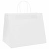 vidaXL Paper Bags 50 pcs with Handles White 32x22x24 cm