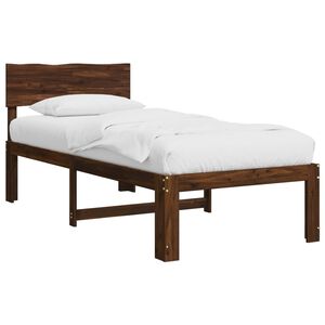 vidaXL Single Bed Frame with Headboard ROSTOCK Dark Brown 75 x 190 cm