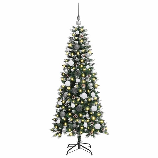 vidaXL Artificial Christmas Tree with 150 LEDs with Stand Green 150 cm