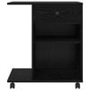 vidaXL Printer Stand Plain Black Oak 60 x 40 x 68.5 cm Engineered Wood