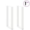 vidaXL Bar Table Legs U-Shaped 2 pcs White 40x(90-91) cm Steel