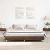 vidaXL Bed Frame No Mattress Brown Oak 200x200 cm Engineered Wood