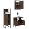 vidaXL 3 Piece Bathroom Furniture Set Brown Oak Engineered Wood