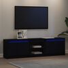 vidaXL TV Units 2 pcs Black 180 x 34 x 50 cm Engineered wood
