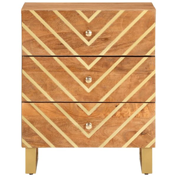 vidaXL Bedside Cabinet Brown and Black 50x33x60 cm Solid Wood Mango