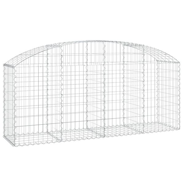vidaXL Arched Gabion Basket 200x50x80/100 cm Galvanised Iron