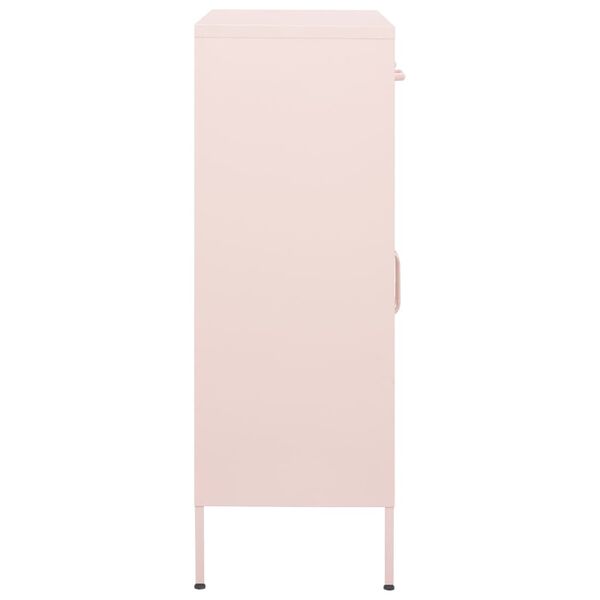 vidaXL Storage Cabinet Pink 80x35x101.5 cm Steel