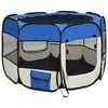 vidaXL Foldable Dog Playpen with Carrying Bag Blue 90x90x58 cm