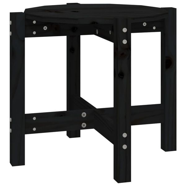 vidaXL Coffee Table Black Ø 52.5x45 cm Solid Wood Pine