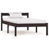 vidaXL Bed Frame without Mattress Dark Brown Solid Wood 90x200 cm (283202+321988)
