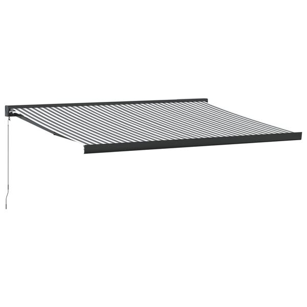 vidaXL Retractable Awning Anthracite and White 4x3 m Fabric&Aluminium