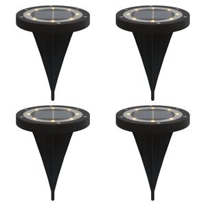 vidaXL Solar Ground Lights with Ground Spikes Outdoor 4 pcs Warm White