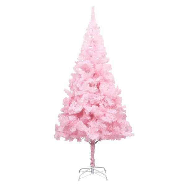 vidaXL Artificial Pre-lit Christmas Tree with Ball Set Pink 210 cm PVC