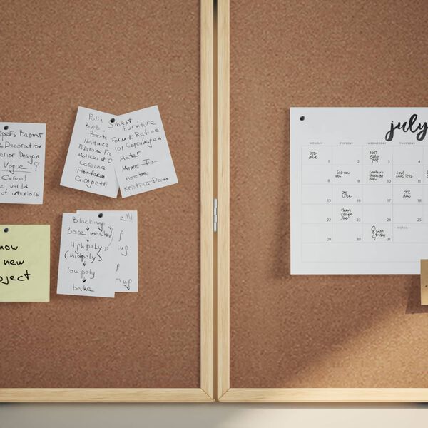 vidaXL Bulletin Board Folding Brown 80 x 80 x 1.4 cm Solid pine wood