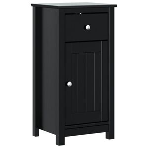 vidaXL Bathroom Cabinet BERG Black 40x34x80 cm Solid Wood Pine