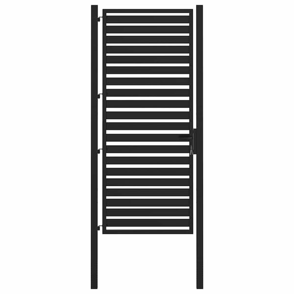 vidaXL Garden Gate Lockable Black 100x200 cm Aluminium
