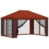 vidaXL Gazebo with Sidewalls 4 x 3 m Terracotta Polyester and Steel