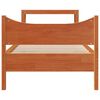 vidaXL Bed Frame with Headboard Wax Brown 90x200 cm Solid Wood Pine