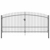 vidaXL Double Door Fence Gate with Spear Top 400x225 cm