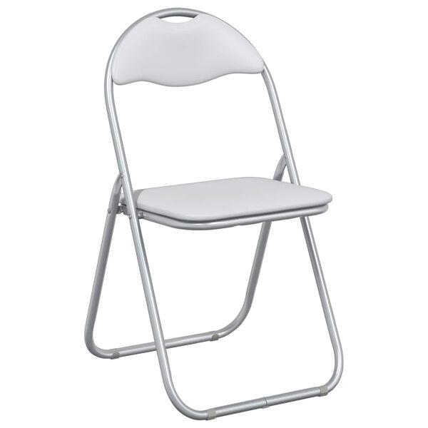 vidaXL Folding Chair 2 pcs White and Grey 48 x 43.5 x 81 cm