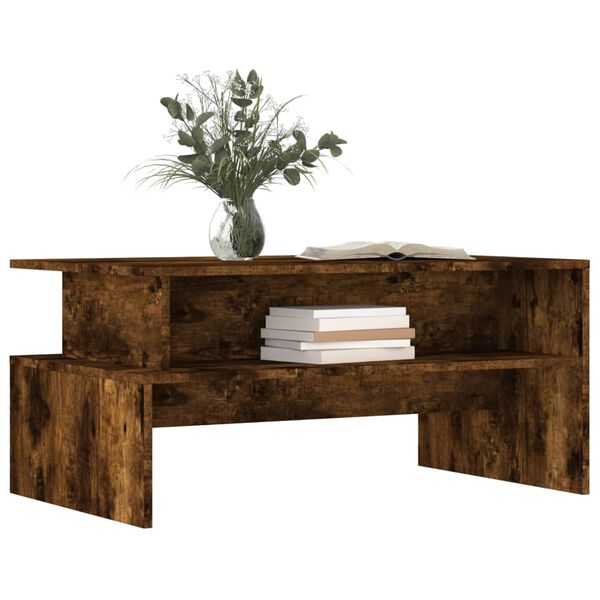 vidaXL Coffee Table Smoked Oak 90x55x42.5 cm Engineered Wood