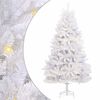 vidaXL Artificial Christmas Tree 300 LEDs PVC and Steel White