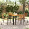 vidaXL Garden Dining Set 5 pcs Grey and Brown Poly Rattan