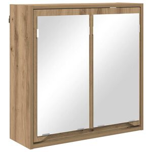 vidaXL Bathroom Mirror Cabinet with Shelf Artisan Oak 60 x 20 x 60 cm