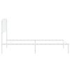vidaXL Metal Bed Frame without Mattress with Headboard White 107x203cm