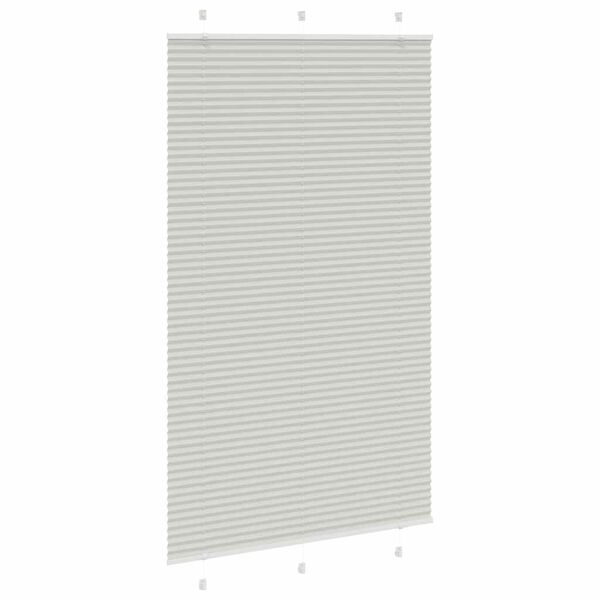 vidaXL Pleated Blind Light Grey 120x200 cm Fabric Width 119.4 cm Polyester