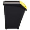 vidaXL Stackable Waste Bins with Lids 3 pcs Black PP 120 L