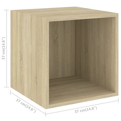 vidaXL Wall Cabinets 2 pcs Sonoma Oak 37x37x37 cm Chipboard