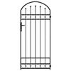 vidaXL Fence Post with Lock Grey 200 x 88 x 14 cm Steel