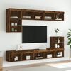 vidaXL TV Cabinets with LED Lights 2 pcs Smoked Oak 80x30x30 cm