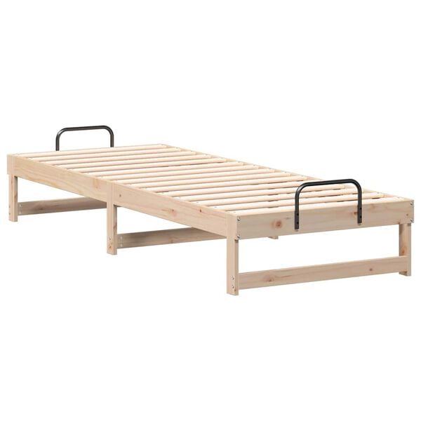 vidaXL Bed Frame Brown 90 x 210 cm Solid Pine Wood