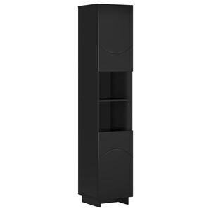 vidaXL Bathroom cabinet Black 36.5 x 38 x 180 cm Engineered Wood