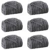 vidaXL Throw Blankets 6 pcs Dark Grey 200 x 150 cm 4.75 kg Fleece