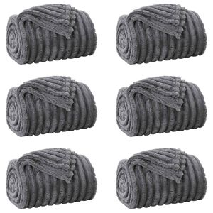 vidaXL Throw Blankets 6 pcs Dark Grey 200 x 150 cm 4.75 kg Fleece