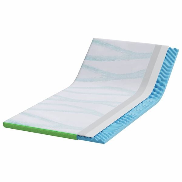vidaXL Mattress Topper White and Green 120 x 200 x 6 cm Jaquard Fabric