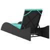 vidaXL Sun Lounger with Cushion Black 60x205x73 cm Poly Rattan