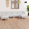 vidaXL 6 Piece Garden Lounge Set White Solid Wood Pine