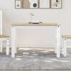 vidaXL Dining Table Panama White 112x60x75 cm Solid Wood Pine