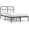 vidaXL Metal Bed Frame without Mattress with Headboard Black 120x190cm